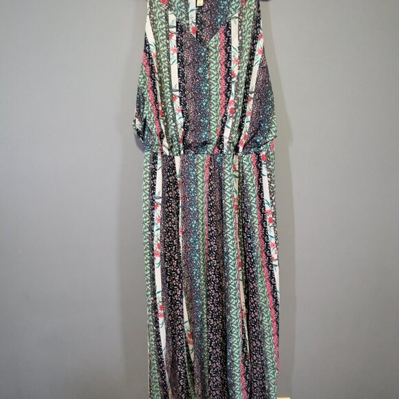 Style&co. printed split neck sleeveless maxi dress plus size 3x - Picture 2 of 4